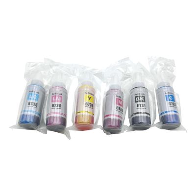 Botão de tinta Para Epson L805 L800 L1800 L810 L850 Impressora T673 Código de tinta 70gm X CMYBkLCLM Set de cores de tinta